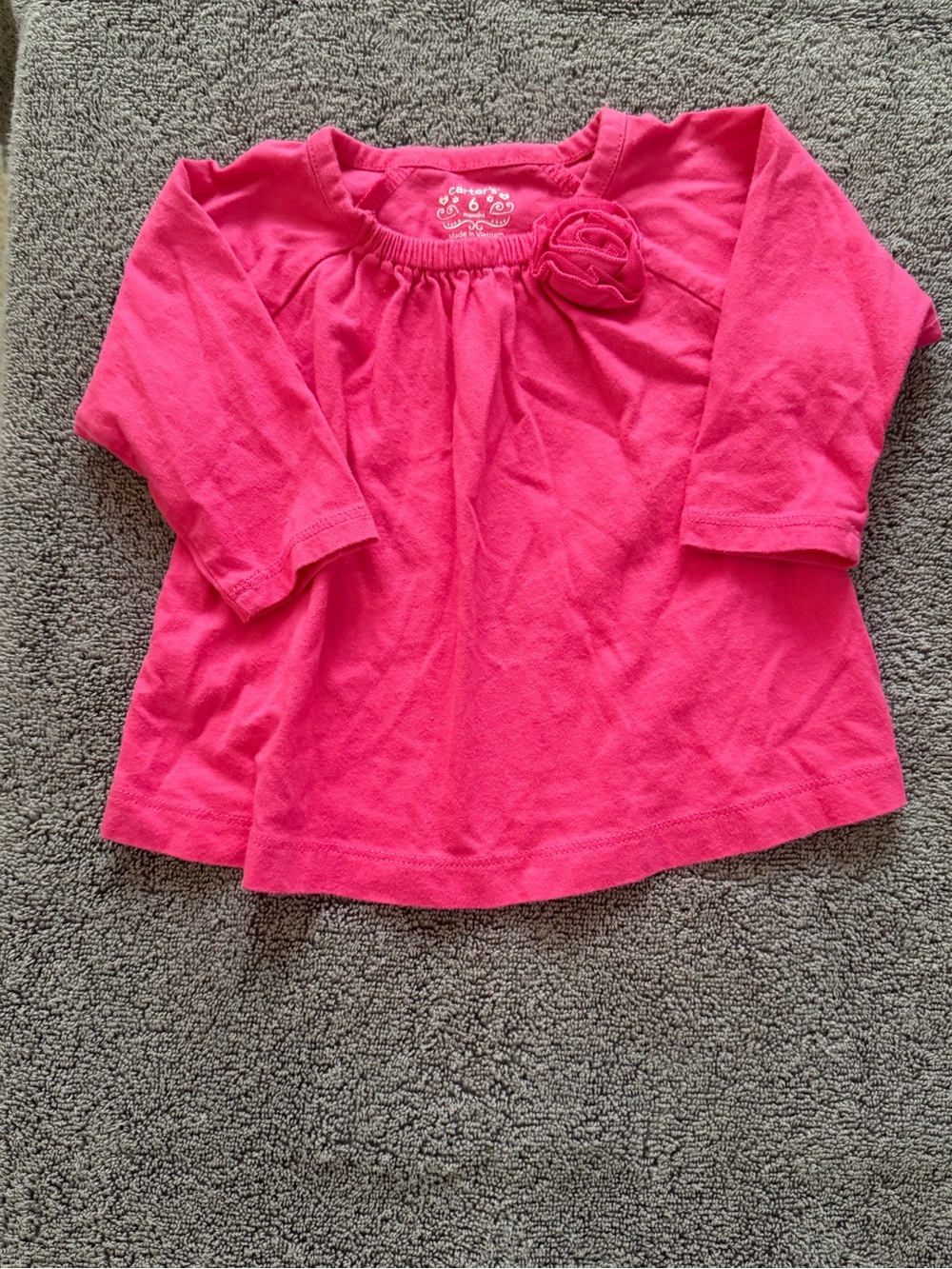 Carter's Hot Pink Long-Sleeve Top with Rosette